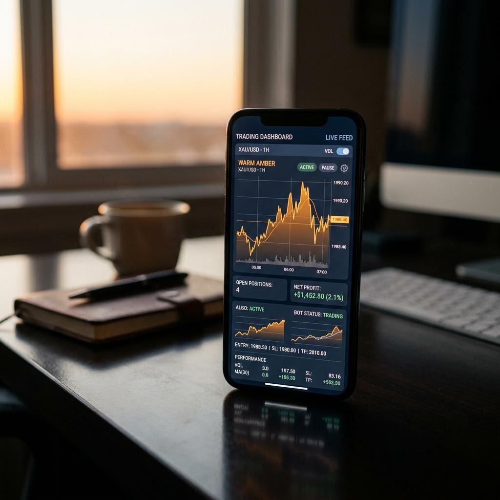 Prinosvrh AI platforma za kripto trgovanje prikazana na pametnom telefonu